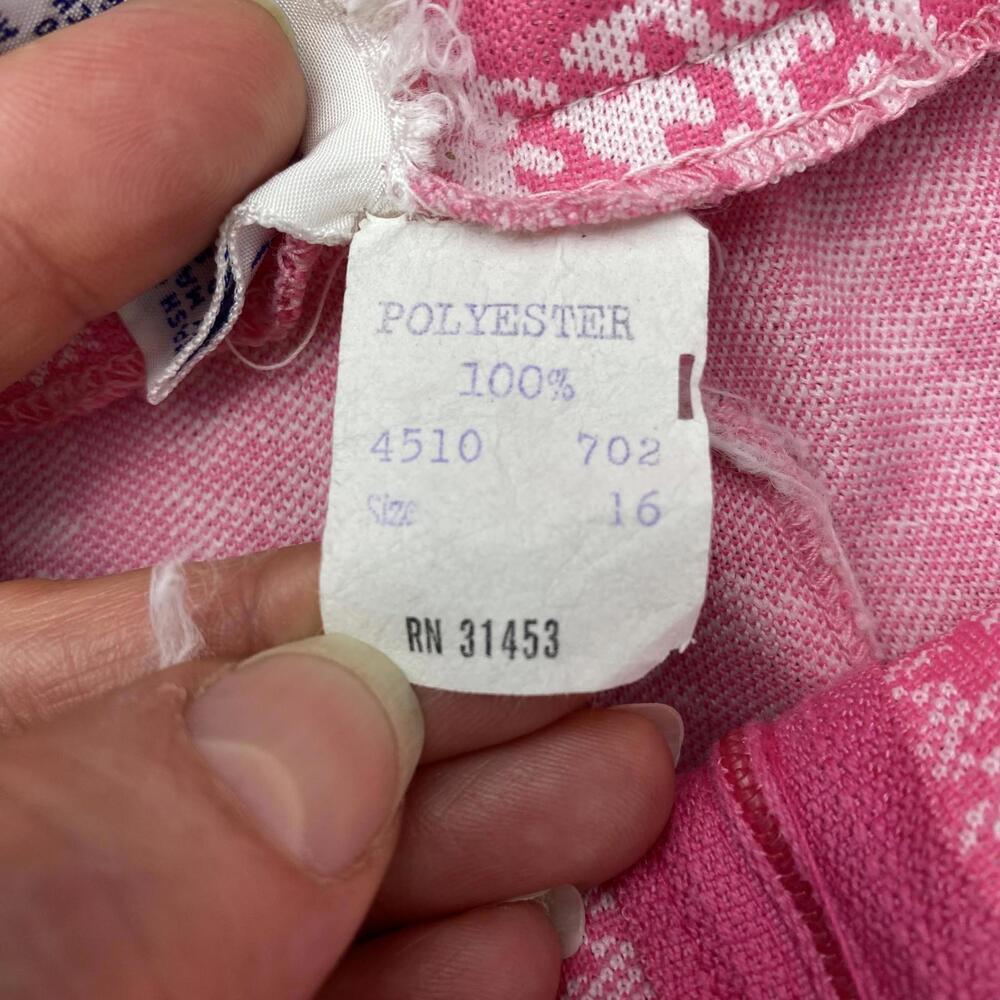 Vintage Rare Trendy Pink & White Check Print Wide-Leg Pants with Belt - Picture 10 of 16